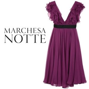 𝗠𝗔𝗥𝗖𝗛𝗘𝗦𝗔 Flutter Sleeve Cocktail Dress